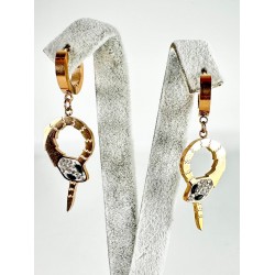 Rose Yılan Detaylı Küpe